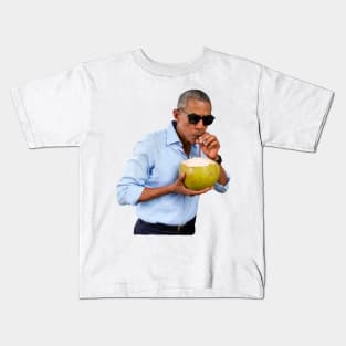 Obama Sipping on a Coconut Kids T-Shirt